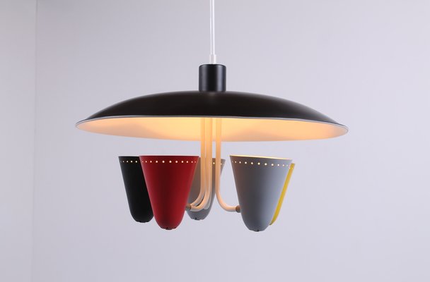 Colored Pendant Light by H. Th. J. A. Busquet for Hala, 1950s-XT-1369623