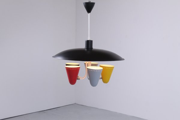 Colored Pendant Light by H. Th. J. A. Busquet for Hala, 1950s-XT-1369623