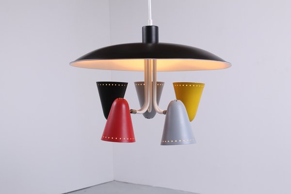 Colored Pendant Light by H. Th. J. A. Busquet for Hala, 1950s-XT-1369623