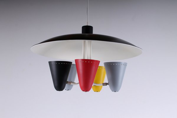 Colored Pendant Light by H. Th. J. A. Busquet for Hala, 1950s-XT-1369623