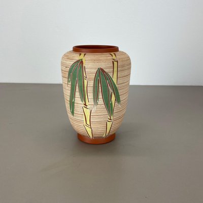 Colorful Abstract Bamboo Ceramic Pottery Vase by Eiwa Ceramics, Germany, 1960s-QZ-1815877