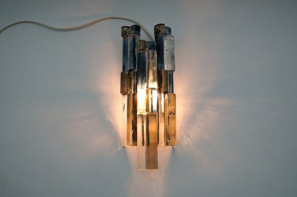 Colorful Ice Glass Wall Light from Kamlar, 1960s-KQB-1705127