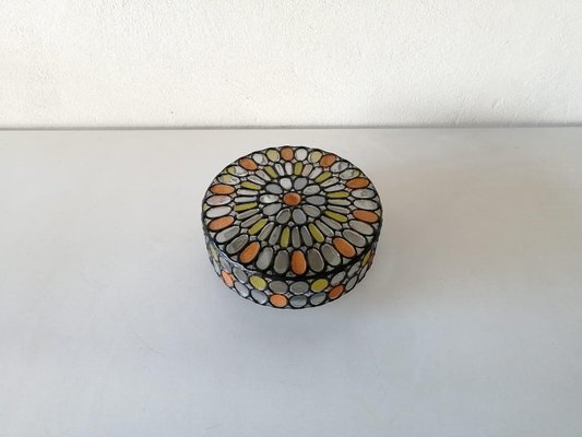 Colorful Iron & Structured Glass Ceiling or Wall Lamp from Limburg, Germany, 1960s-RDS-1146569