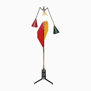 Colorful Italian Floor Lamp in the Style of Arredoluce, 1960s-ZO-1425499