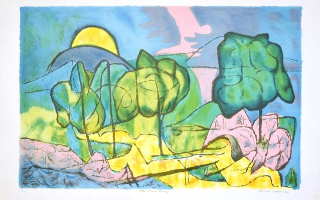 Colorful Landscape - Original Lithograph by David Shapiro - 1980s 1980s-ZCI-757083