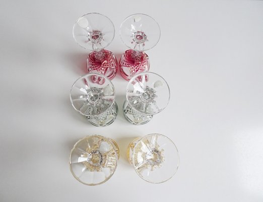 Colorful Wine Glasses in Hofbauer Lead Crystal, Germany, 1970s, Set of 6-BLG-1776926