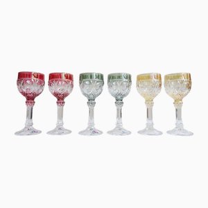 Colorful Wine Glasses in Hofbauer Lead Crystal, Germany, 1970s, Set of 6-BLG-1776926