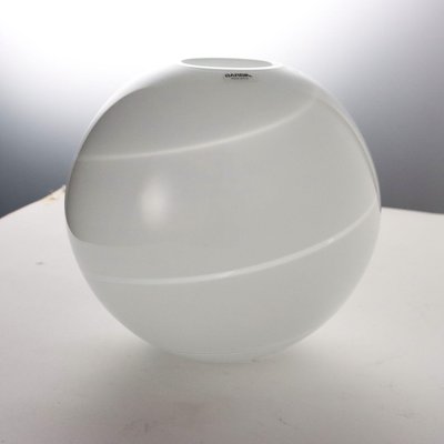 Colorless and Milky Glass Ball Bowl, Italy, 1970s-VMM-1383647