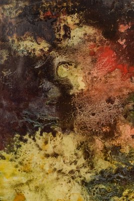 Colourful Abstract Painting, 20th-Century, Oil on Paper-AOI-1178957