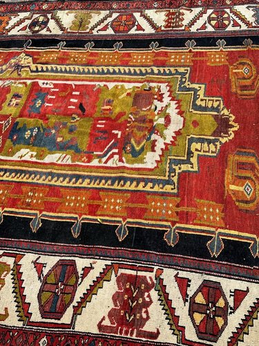 Colourful Kurdish Rug, 1890s