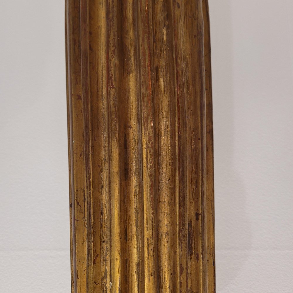 Column Altarpiece Fragment in Carved and Gilded Wood, 19th Century