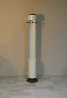 Column Coat Stand with Umbrella Stand in Lacquered Wood and Metal, Italy, 1960s-ERB-2020538