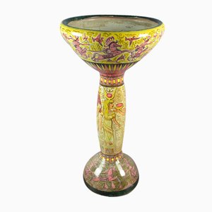 Column Totem Vase in Terracotta Majolica with Hand-Painted Egyptian Decor by Nereo Boaretto, 1950s-PWG-1797972