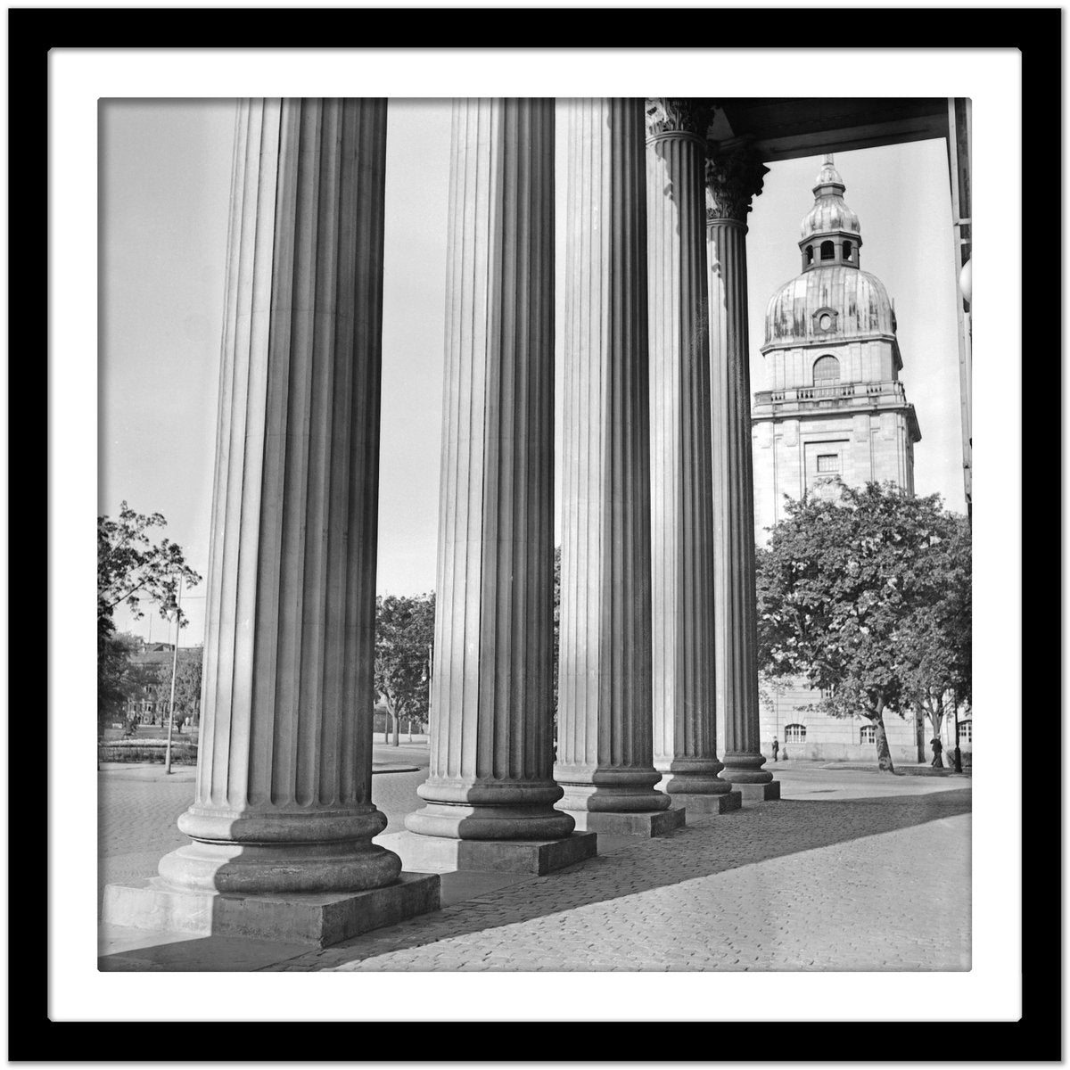 Columns at Entrance of Darmstadt Theatre, Germany, 1938, Printed 2021