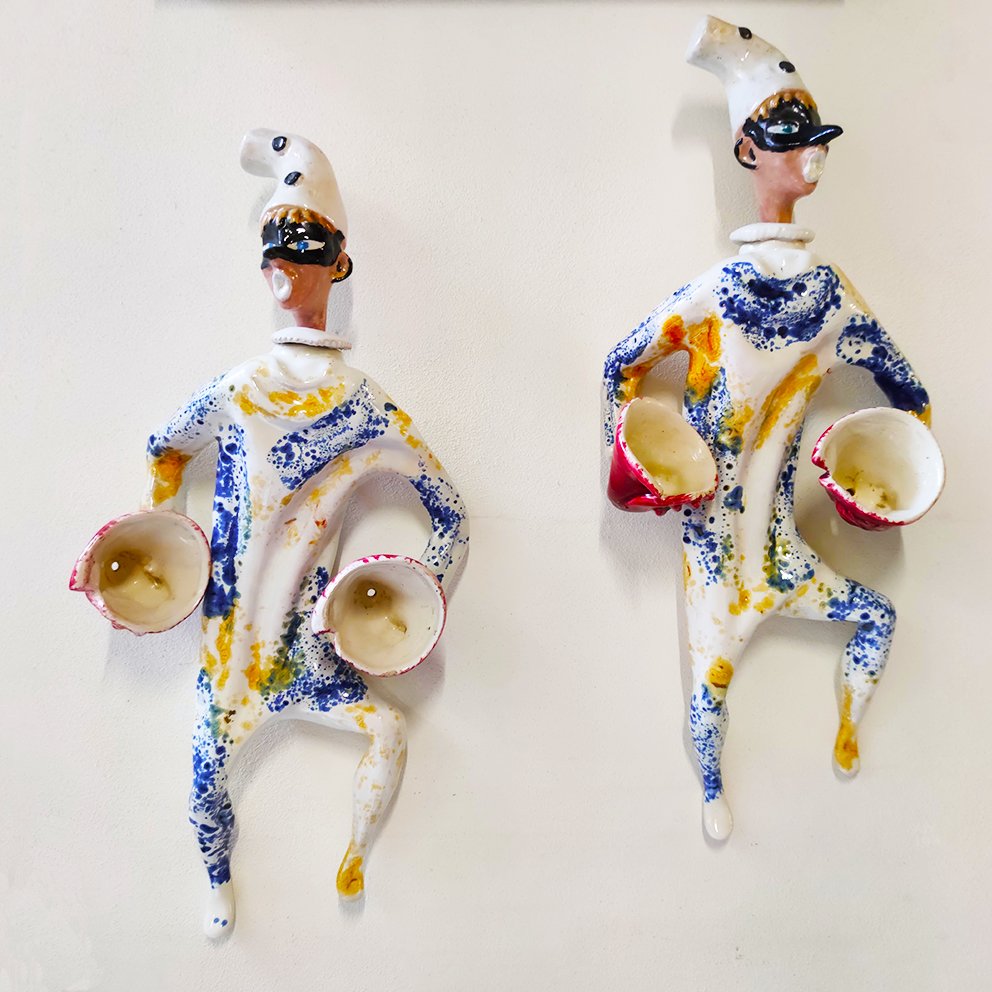 Commedia Dell'Arte Character Figurines, Cà d'Oro, Set of 2