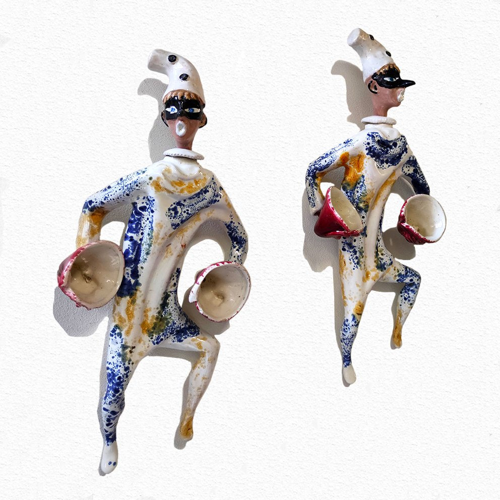 Commedia Dell'Arte Character Figurines, Cà d'Oro, Set of 2