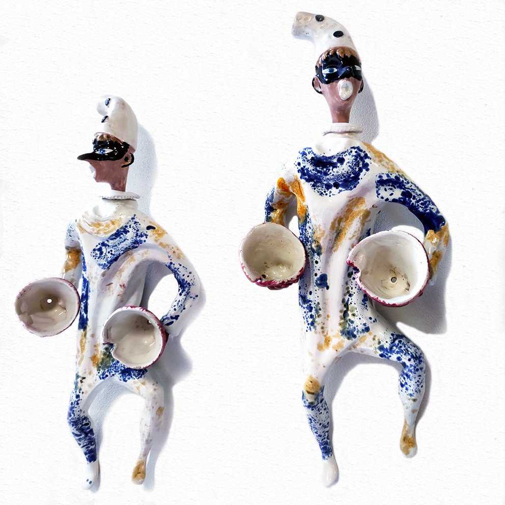 Commedia Dell'Arte Character Figurines, Cà d'Oro, Set of 2