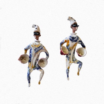 Commedia Dell'Arte Character Figurines, Cà d'Oro, Set of 2-TIT-935094