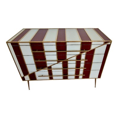 Commode with 4 Glass Drawers, 1990s-BEW-1765160