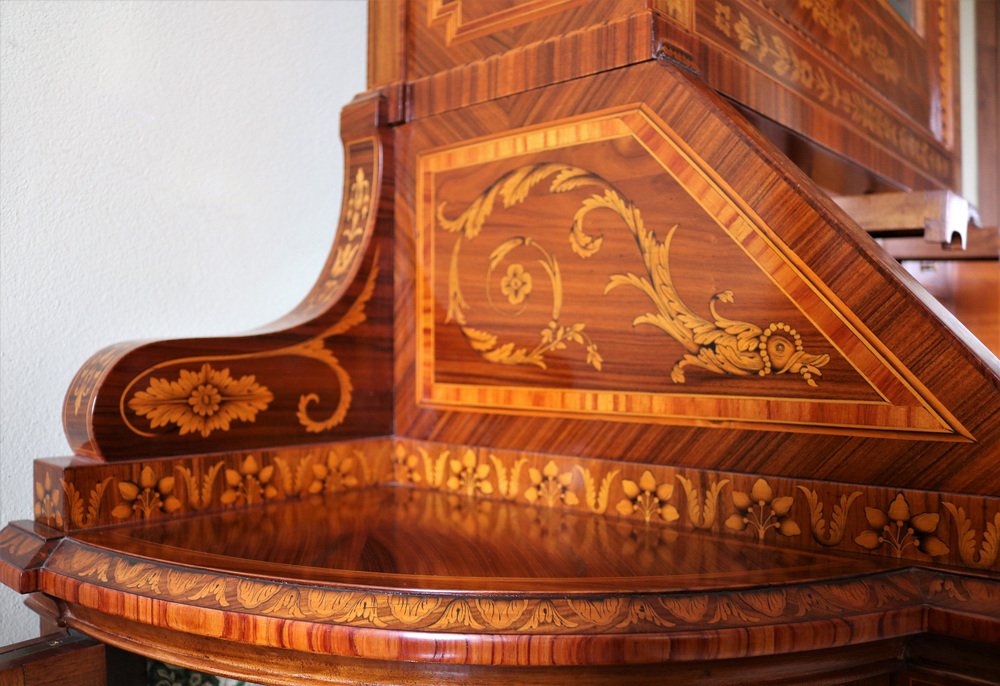 Commode with Flap & Inlaid Showcase in the style of Maggiolini, 1980s