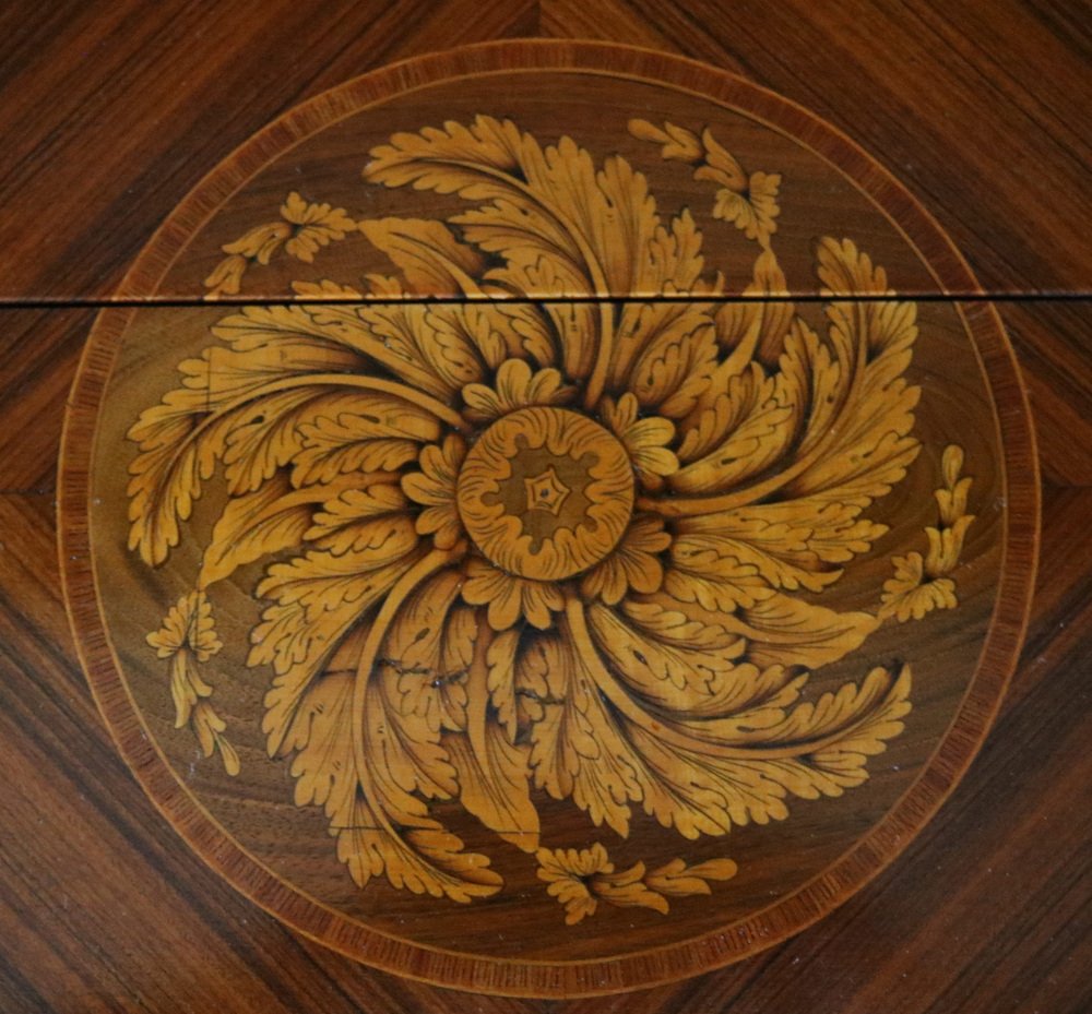 Commode with Flap & Inlaid Showcase in the style of Maggiolini, 1980s