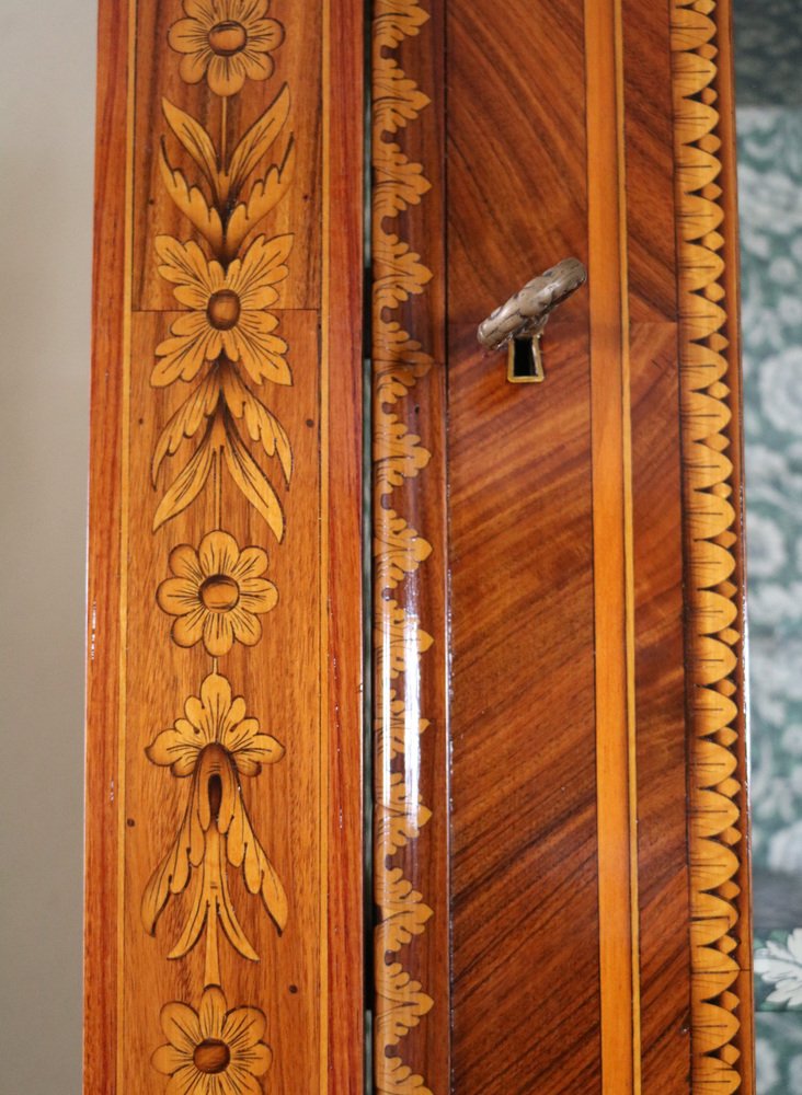 Commode with Flap & Inlaid Showcase in the style of Maggiolini, 1980s