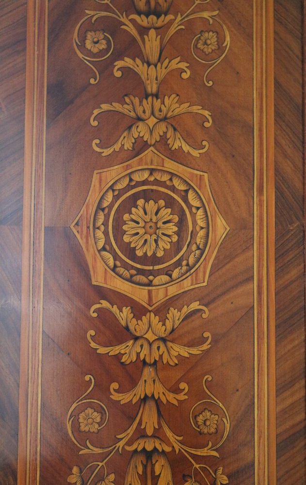 Commode with Flap & Inlaid Showcase in the style of Maggiolini, 1980s