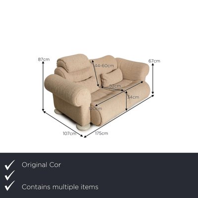 Commodus Fabric Sofa Set in Beige from Cor, Set of 2-RQW-1737992