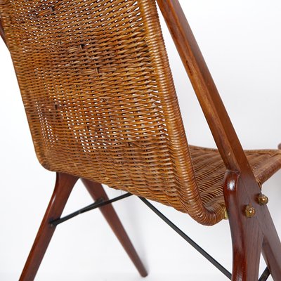 Compass Chair in Wood and Wicker, 1960s-NYF-2018792