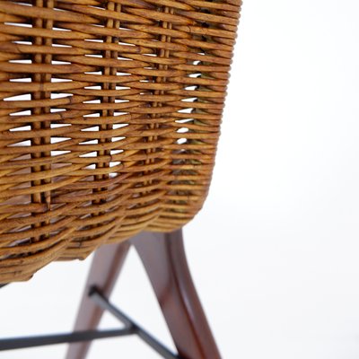 Compass Chair in Wood and Wicker, 1960s-NYF-2018792