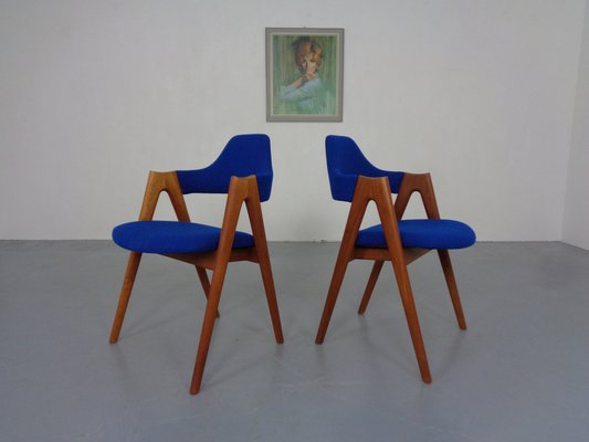 Compass Chairs in Teak & Kvadrat Hallingdal 65 by Nana Ditzel, Kai Kristiansen for Schou Andersen, 1960s, Set of 2-RDW-1720382