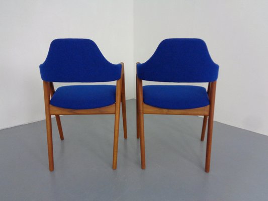 Compass Chairs in Teak & Kvadrat Hallingdal 65 by Nana Ditzel, Kai Kristiansen for Schou Andersen, 1960s, Set of 2-RDW-1720382