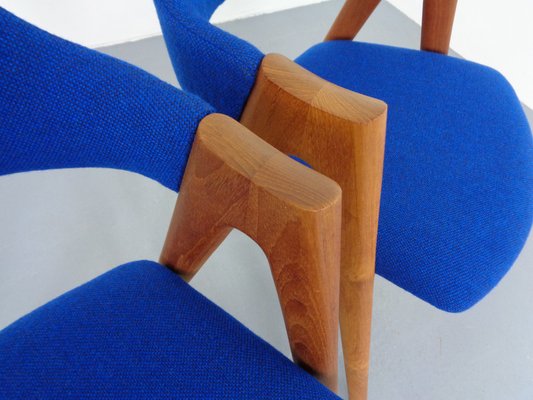 Compass Chairs in Teak & Kvadrat Hallingdal 65 by Nana Ditzel, Kai Kristiansen for Schou Andersen, 1960s, Set of 2-RDW-1720382