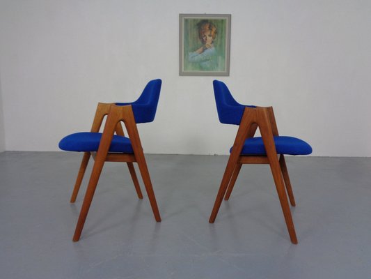 Compass Chairs in Teak & Kvadrat Hallingdal 65 by Nana Ditzel, Kai Kristiansen for Schou Andersen, 1960s, Set of 2-RDW-1720382