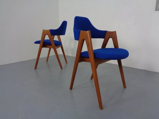 Compass Chairs in Teak & Kvadrat Hallingdal 65 by Nana Ditzel, Kai Kristiansen for Schou Andersen, 1960s, Set of 2-RDW-1720382