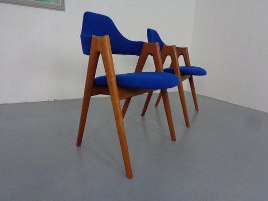 Compass Chairs in Teak & Kvadrat Hallingdal 65 by Nana Ditzel, Kai Kristiansen for Schou Andersen, 1960s, Set of 2-RDW-1720382