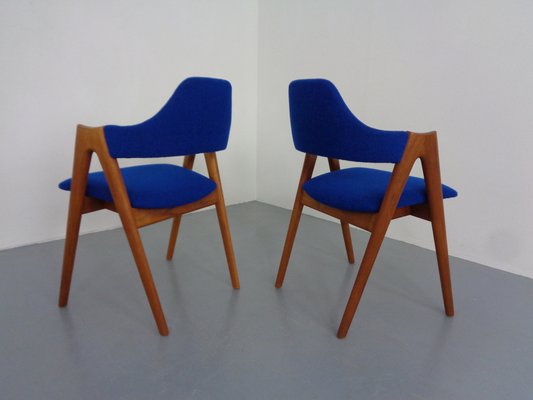 Compass Chairs in Teak & Kvadrat Hallingdal 65 by Nana Ditzel, Kai Kristiansen for Schou Andersen, 1960s, Set of 2-RDW-1720382