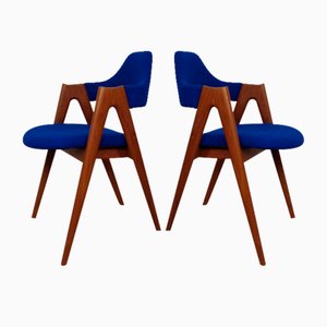 Compass Chairs in Teak & Kvadrat Hallingdal 65 by Nana Ditzel, Kai Kristiansen for Schou Andersen, 1960s, Set of 2-RDW-1720382