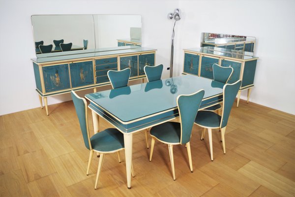 Complete Dining Room Set from Umberto Mascagni, 1950s, Set of 9-KNM-1225593