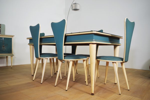 Complete Dining Room Set from Umberto Mascagni, 1950s, Set of 9-KNM-1225593