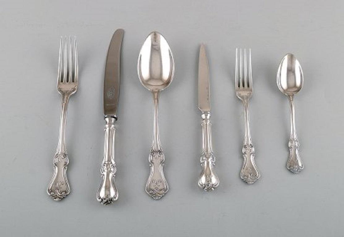 Complete Dinner Service in Silver 830 by Karl Almgren, Sweden, 1931, Set of 48