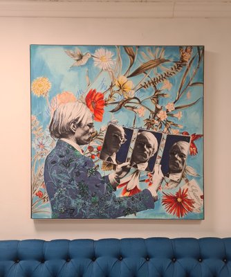 Composition with Andy Warhol, 2000s, Mixed Media Canvas Print-RPW-1798851