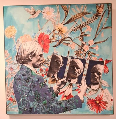 Composition with Andy Warhol, 2000s, Mixed Media Canvas Print-RPW-1798851