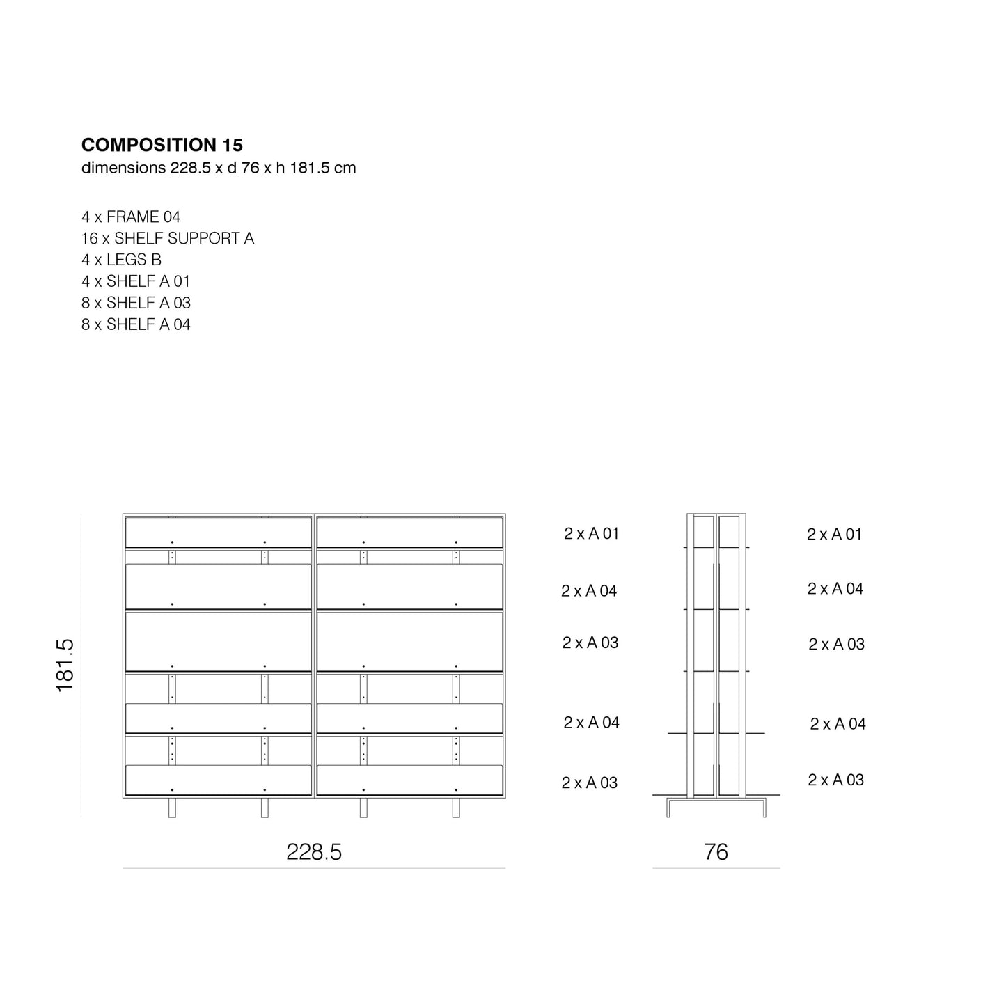 SHTEF - Freestanding aluminium bookcase (Request Info)