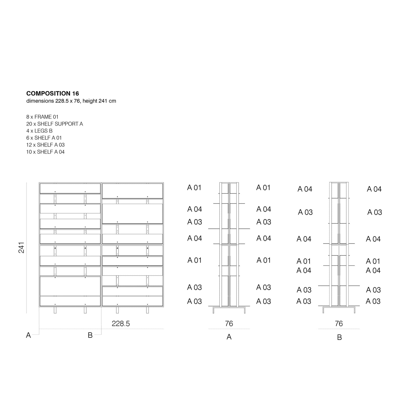 SHTEF - Freestanding aluminium bookcase (Request Info)