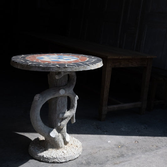 Concrete Garden Pedestal Table, 1950s