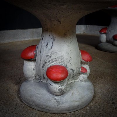 Concrete Mushrooms Painted Chair in Red with White Dots-IA-1412583