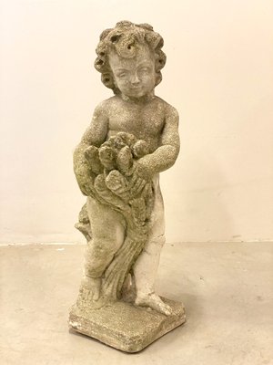 Concrete Putto Summer Statue, 1970s-NPC-1325149