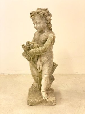 Concrete Putto Summer Statue, 1970s-NPC-1325149