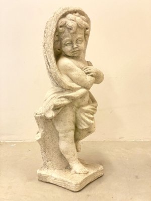 Concrete Putto Winter Statue, 1970s-NPC-1325146